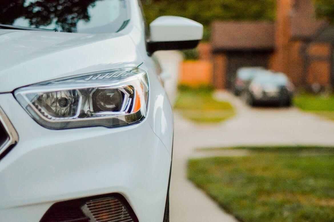 Car in a neighborhood