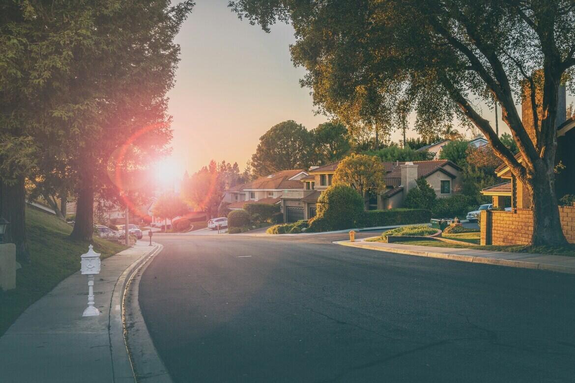 Car in a neighborhood